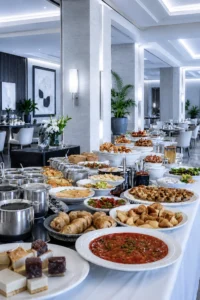 hotel con platos de catering plant-based para el artículo Sostenibilidad en hostelería, el éxito de una carta más vegetal
