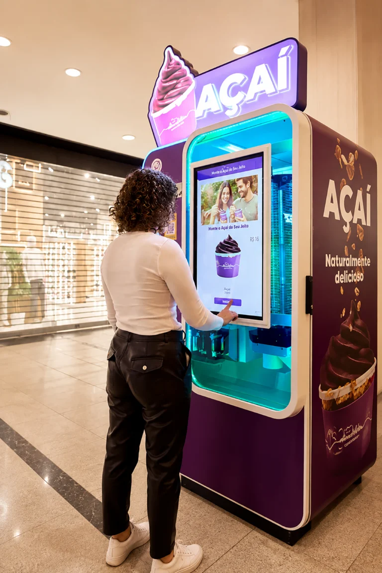 imagen de una máquina auntomática de aca para las franquicias de vending de açaí en españa